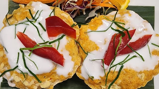Thai Traditional Ho Mok (Curry Cake).